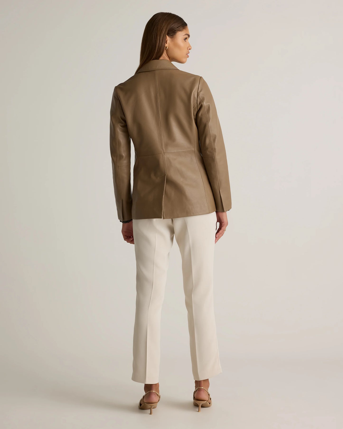 100% Leather Blazer - XS / Rich Brown