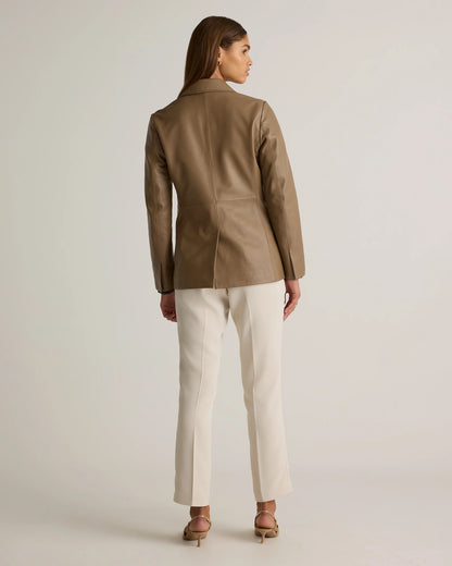 100% Leather Blazer - XS / Rich Brown