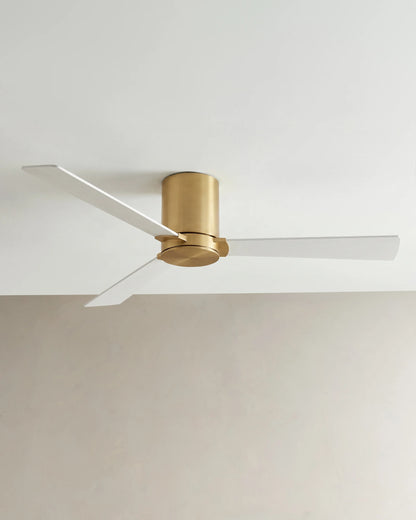 Minimalist Hugger Wood Blade Ceiling Fan - 44" / White