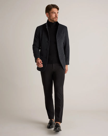 100% Mongolian Cashmere Stand Collar Blazer - S / Camel