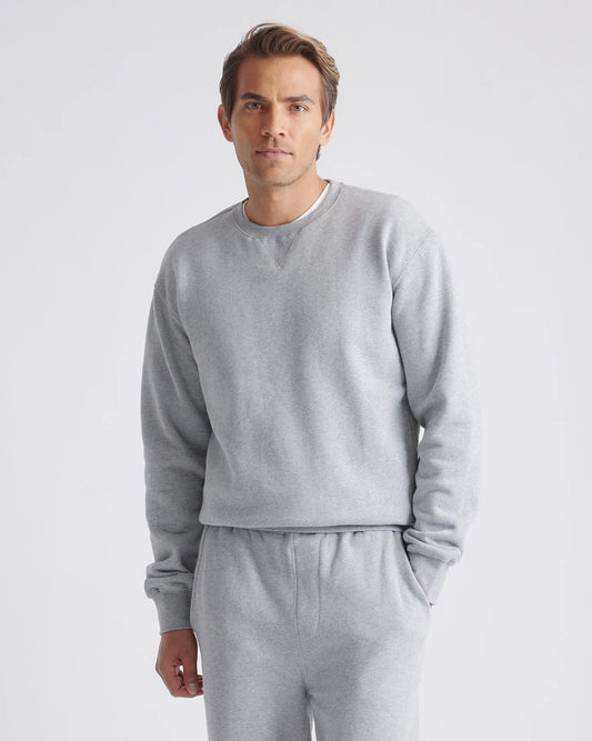 Organic Heavyweight Fleece Crew - S / Heather Grey