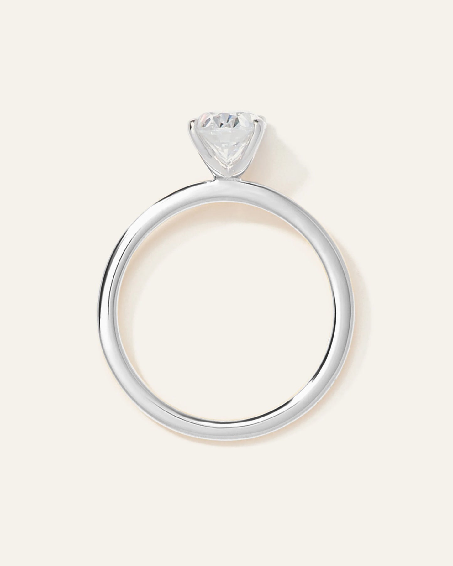 Lab Grown Diamond Oval Petite Classic Engagement Ring - 1ct - 4 / Yellow Gold