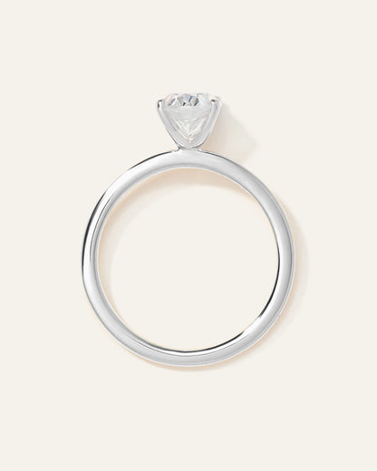 Lab Grown Diamond Oval Petite Classic Engagement Ring - 1ct - 4 / Yellow Gold