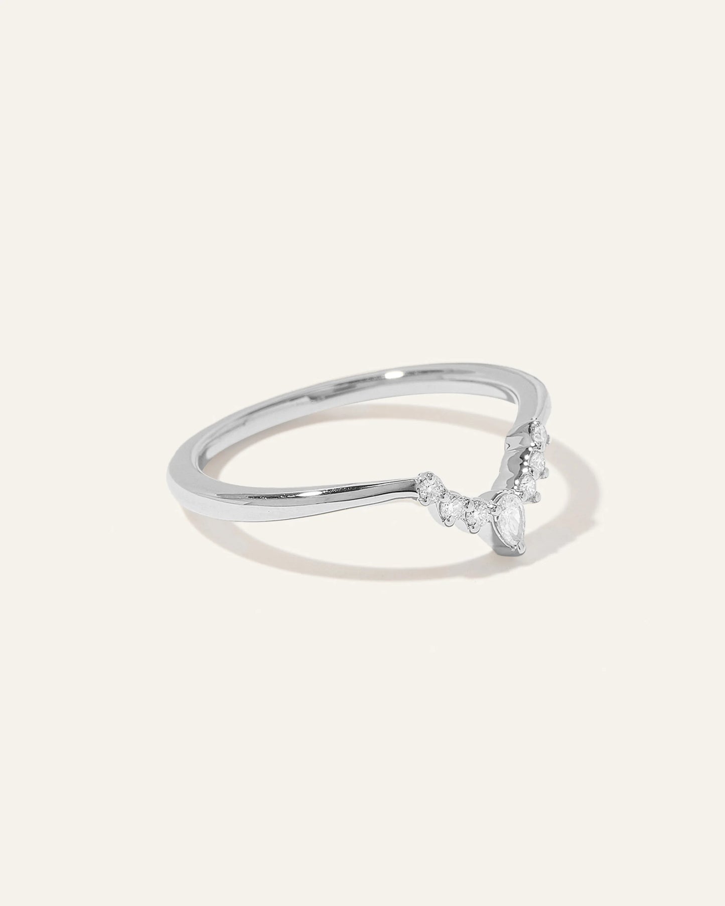 14K Gold Natural Diamond Pointed Tiara Band - 4 / Yellow Gold