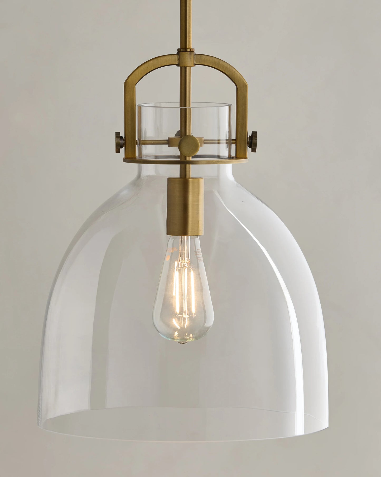 Minimalist Glass Bell Pendant Light - One Size / Brass
