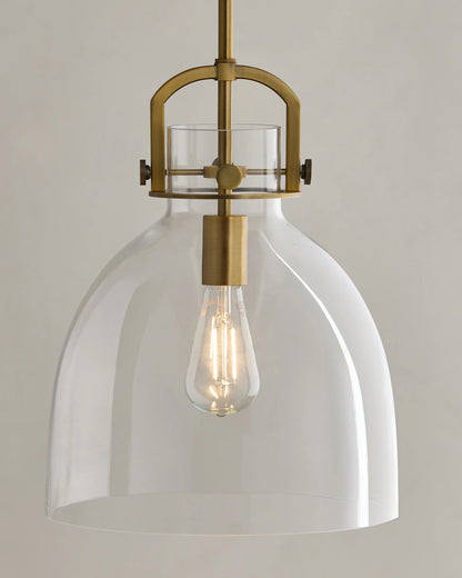 Minimalist Glass Bell Pendant Light - One Size / Brass