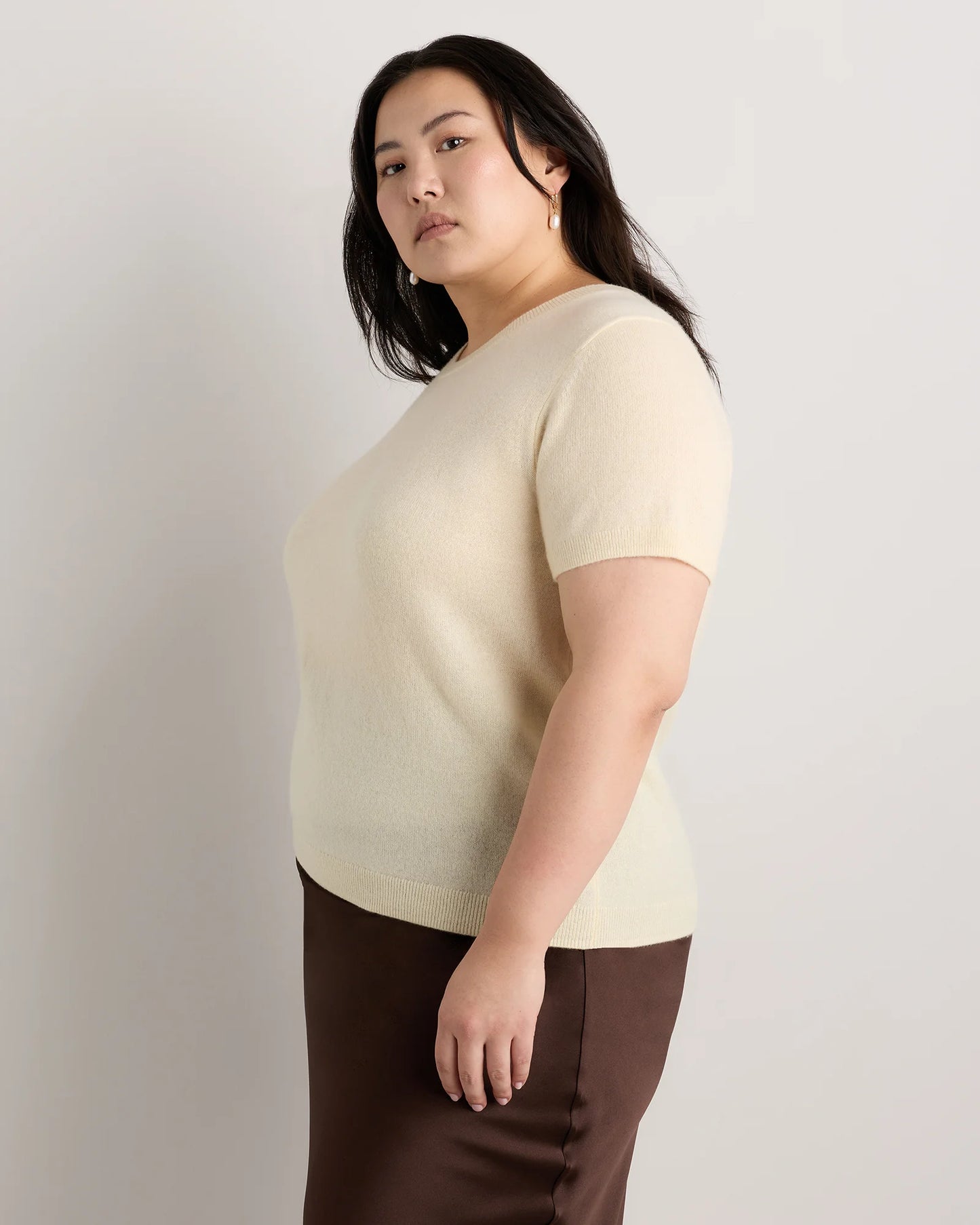 Mongolian Cashmere Tee - 1X / Heather Vintage Pink