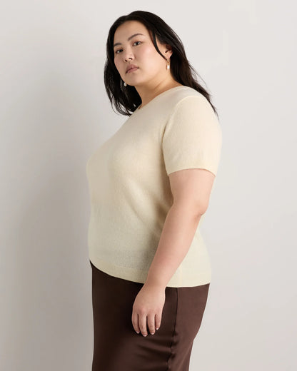 Mongolian Cashmere Tee - 1X / Heather Vintage Pink