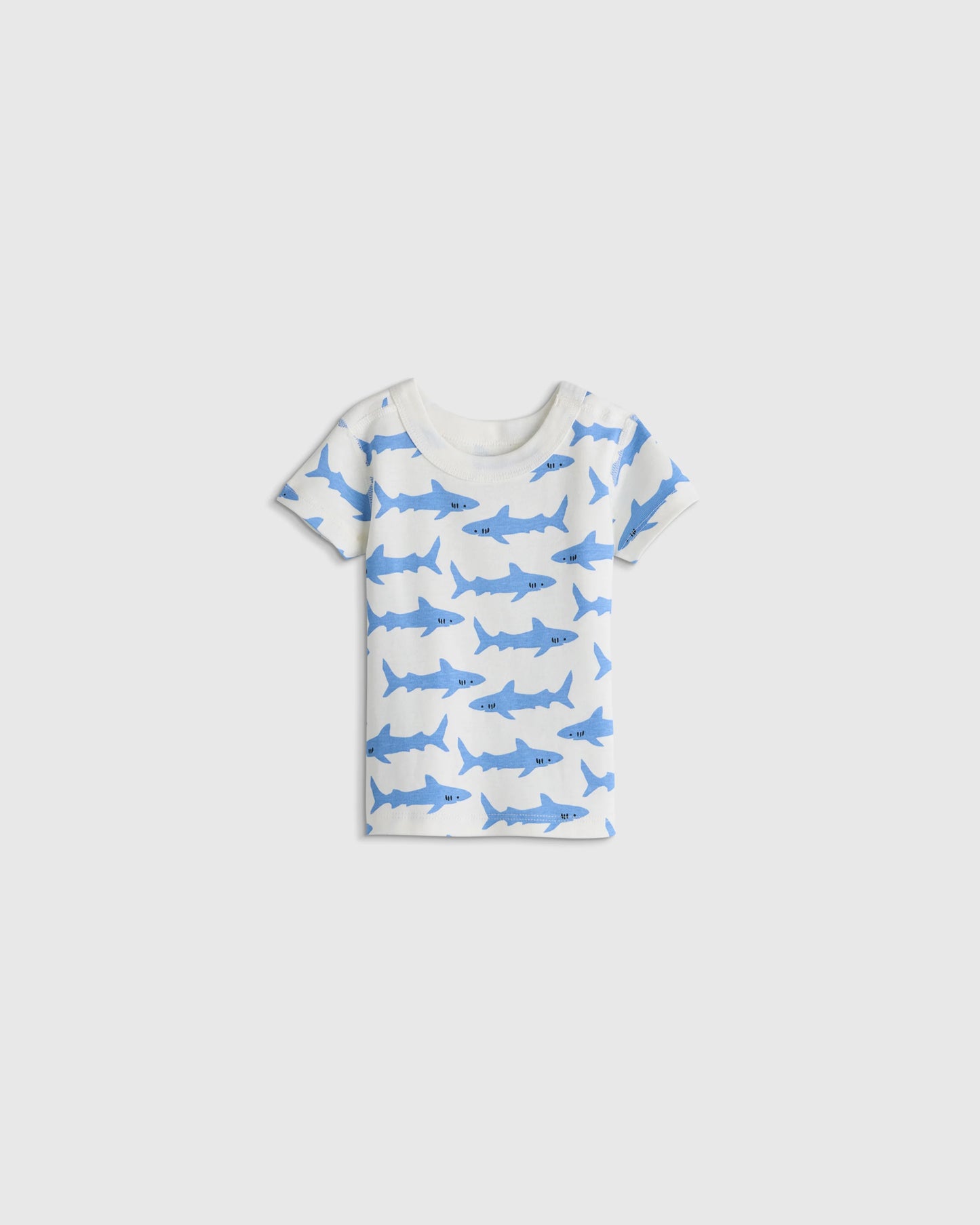 100% Organic Cotton Short Sleeve and Shorts Pajama Set - 12-18M / Navy Stripe