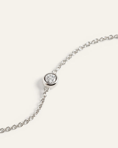 14K Gold Diamond Bezel Station Necklace - One Size / Yellow Gold