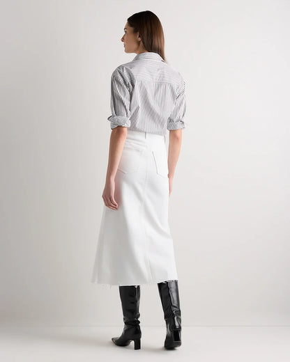 Stretch Denim 5-Pocket Midi Skirt - 24 / Obsidian Blue