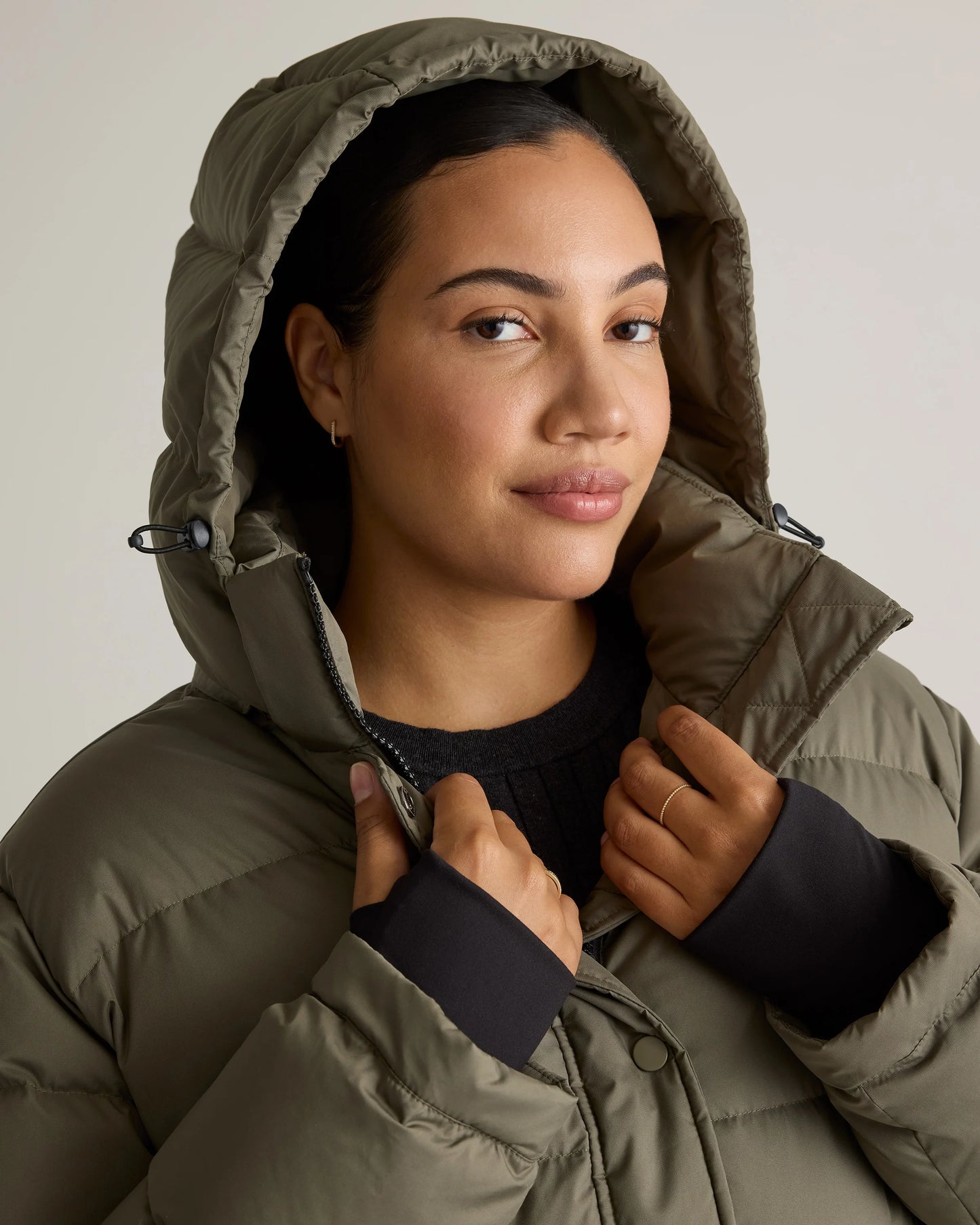 Responsible Down Cropped Puffer Jacket - XS / Shiny Black