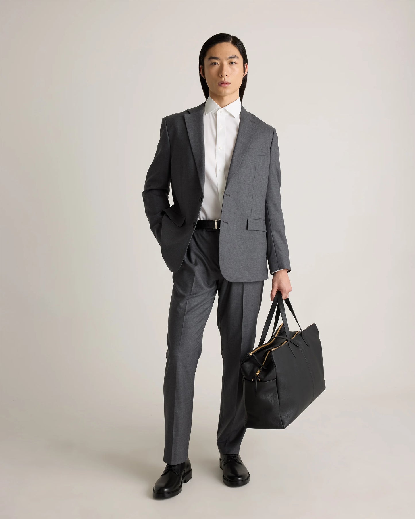 Organic Cotton Oxford Non-Iron Dress Shirt - S / Bold Black
