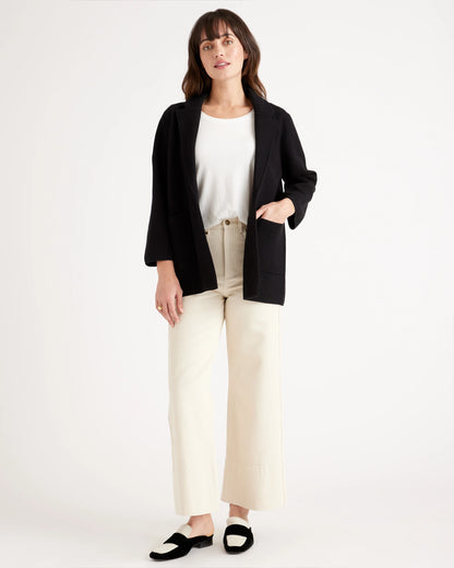 100% Organic Cotton Knit Blazer - XS / Heather Dove Grey