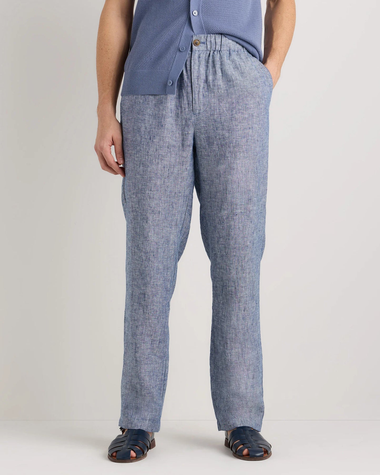 100% European Linen Pants - S / Bayberry Olive