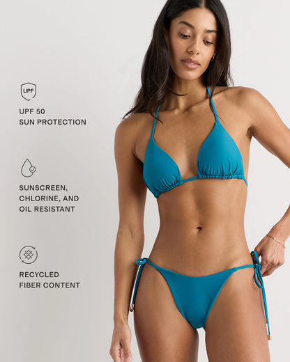 Italian Adjustable Side-Tie Bikini Bottom - XS / Electric Blue Floral