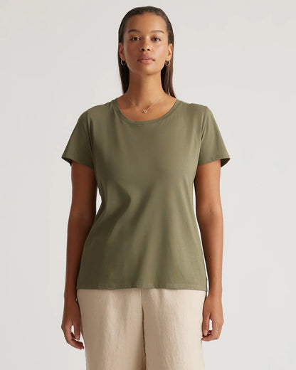Cotton Modal Scoop Neck Tee - XS / Navy