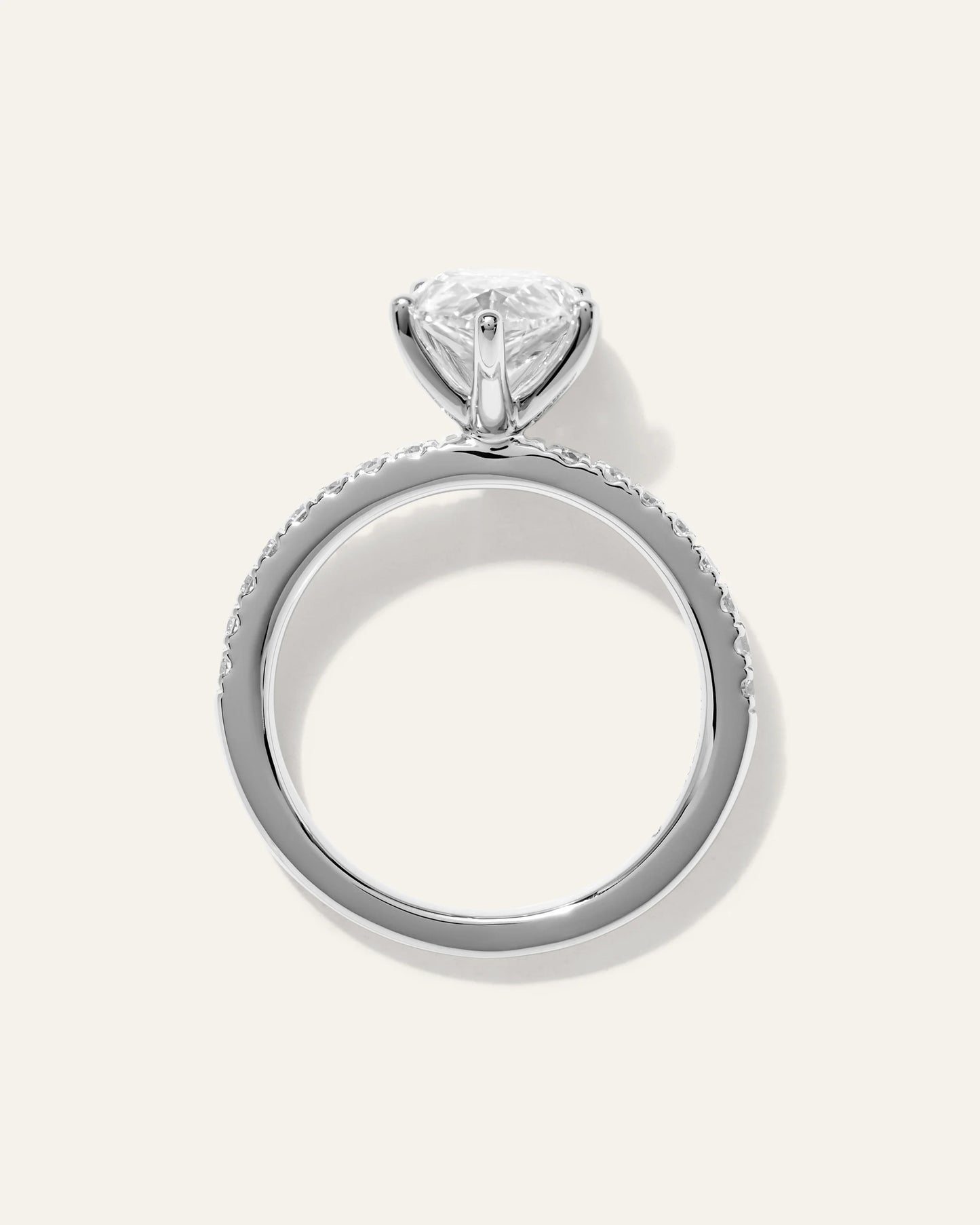 Lab Grown Diamond Pear Petite Pave Engagement Ring - 2.5ct - 4 / Yellow Gold