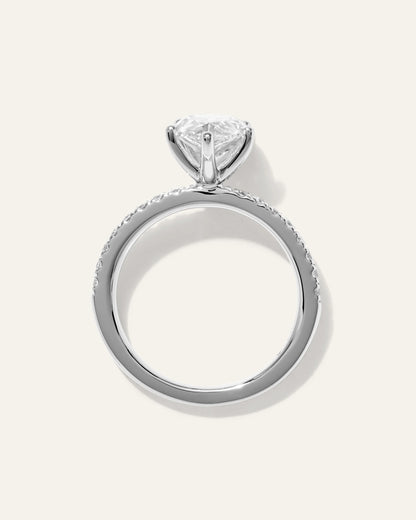 Lab Grown Diamond Pear Petite Pave Engagement Ring - 2.5ct - 4 / Yellow Gold