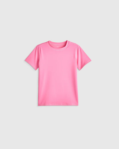 Short Sleeve Rash Guard Top - 2T / Coral Orange