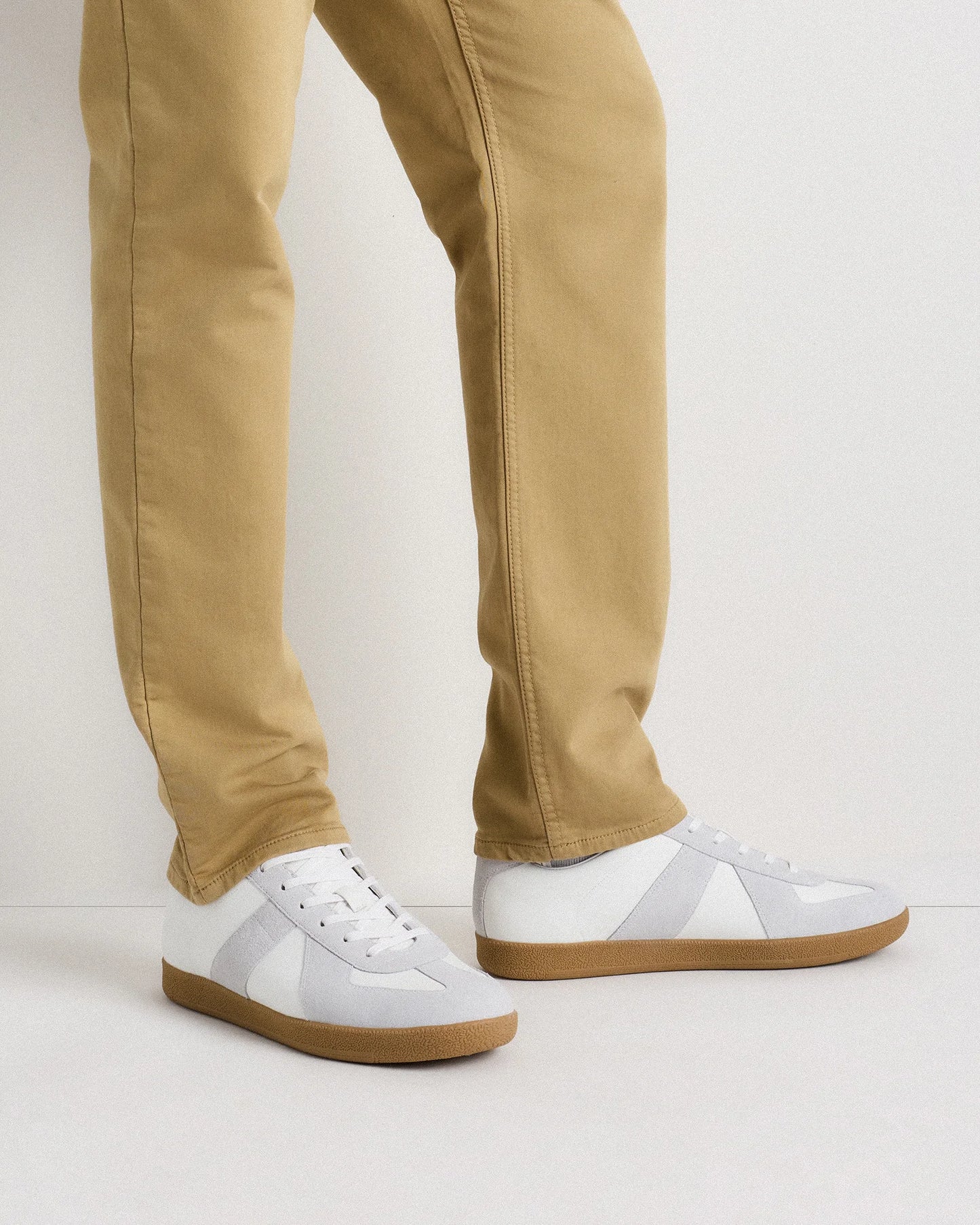Italian Leather & Suede Lifestyle Trainer - 7 / White