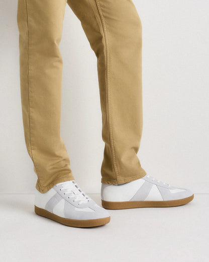 Italian Leather & Suede Lifestyle Trainer - 7 / White