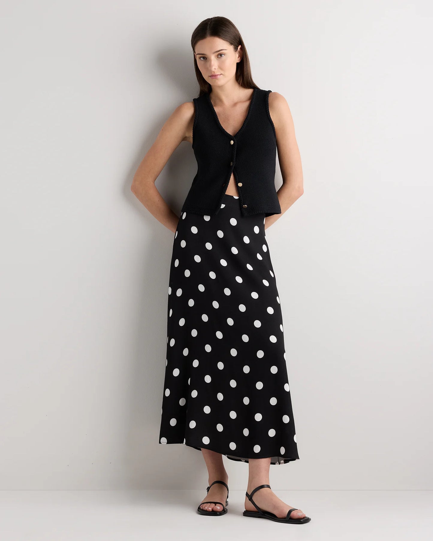 Lightweight Crepe Slip Skirt - XS / Moonstone Blue