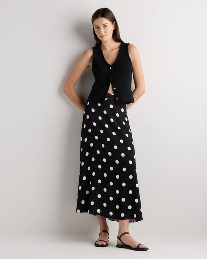 Lightweight Crepe Slip Skirt - XS / Moonstone Blue