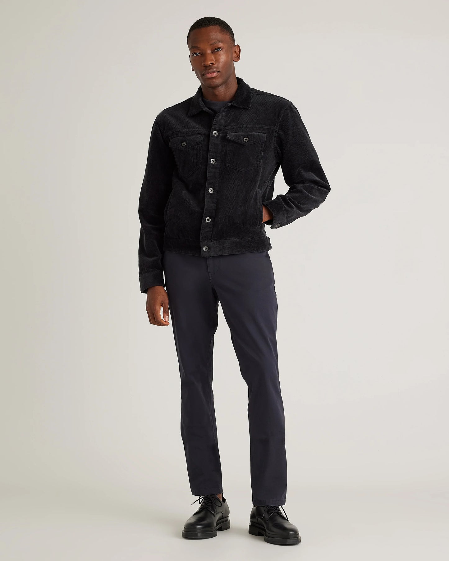 Organic Stretch Corduroy Trucker Jacket - S / Seaweed