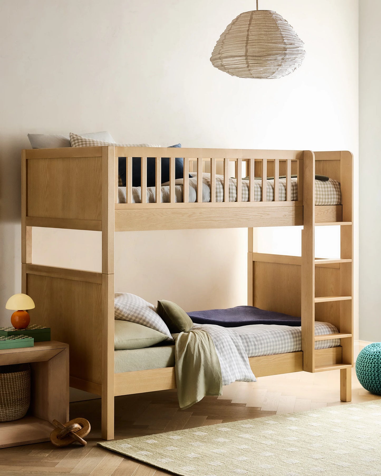 Natural Wood Twin over Twin Convertible Bunk Bed - One Size / Natural Wood