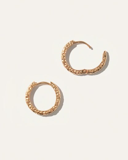 Hammered Nina Small Hoops - One Size / Gold Vermeil