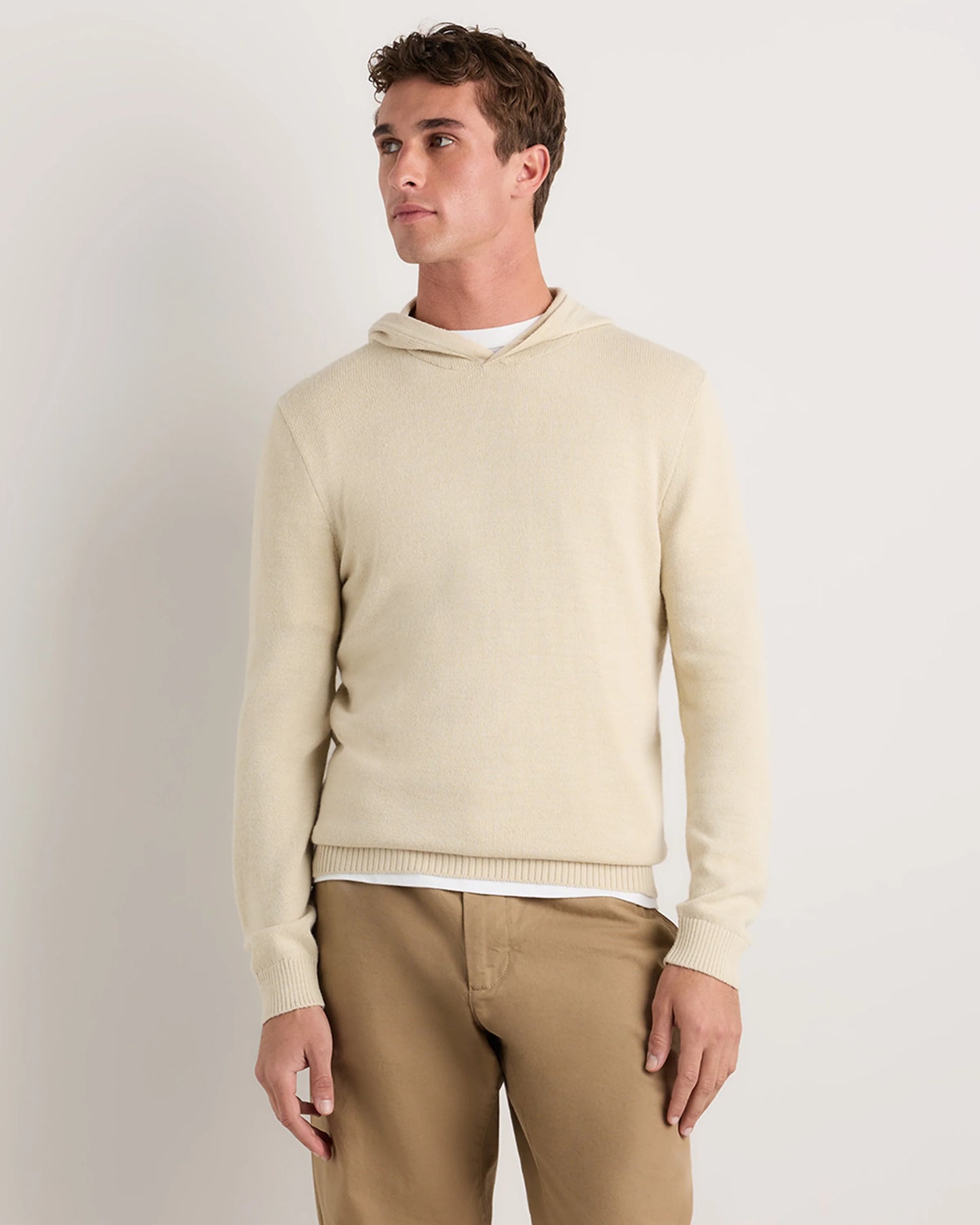 Alpaca-Wool Hooded Sweater - S / Heather Navy