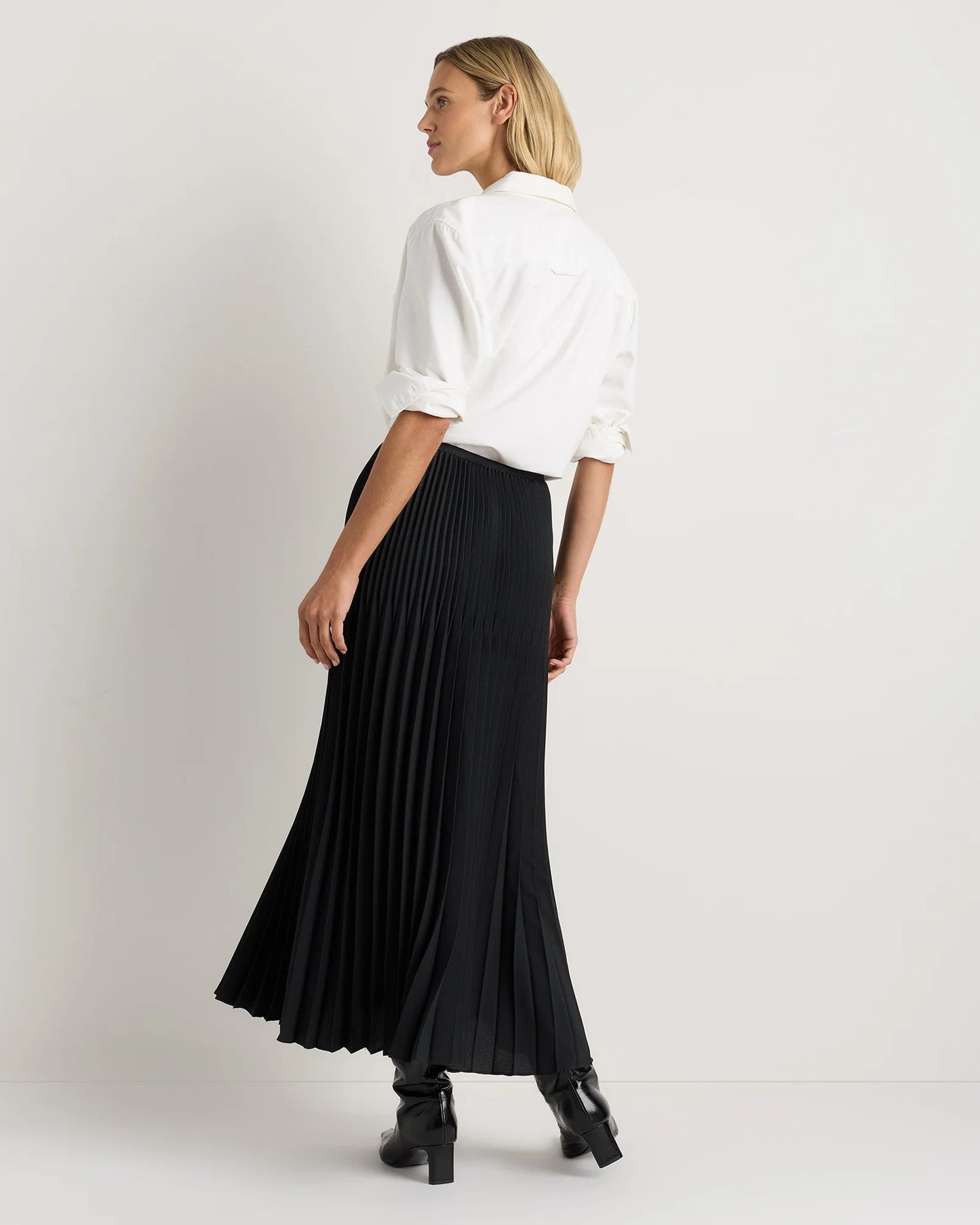 Pleated Matte Midi Skirt - XS / Coffee Bean Brown
