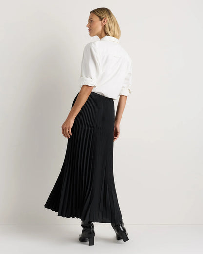 Pleated Matte Midi Skirt - XS / Coffee Bean Brown