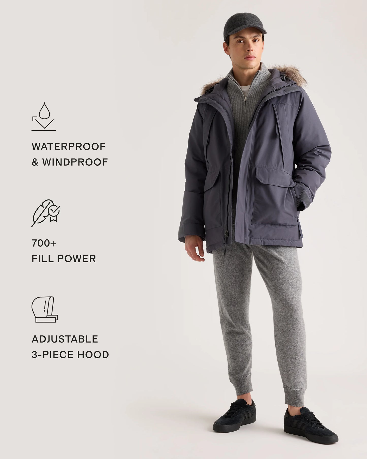 Responsible Down Hooded Parka - S / Storm Blue
