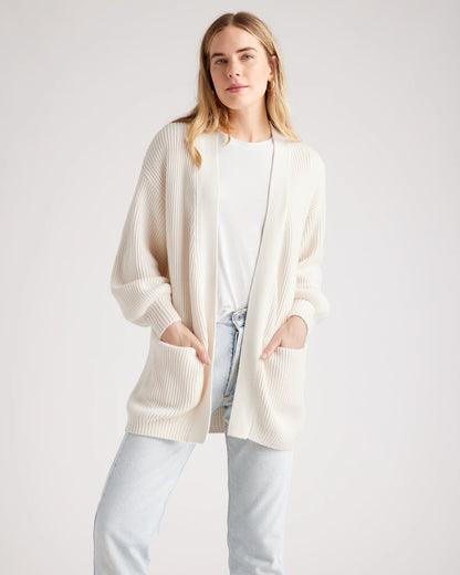 100% Organic Cotton Oversized Cardigan - XS / Camel