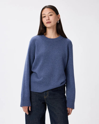 Mongolian Cashmere Oversized Crewneck Sweater - XS / Brown