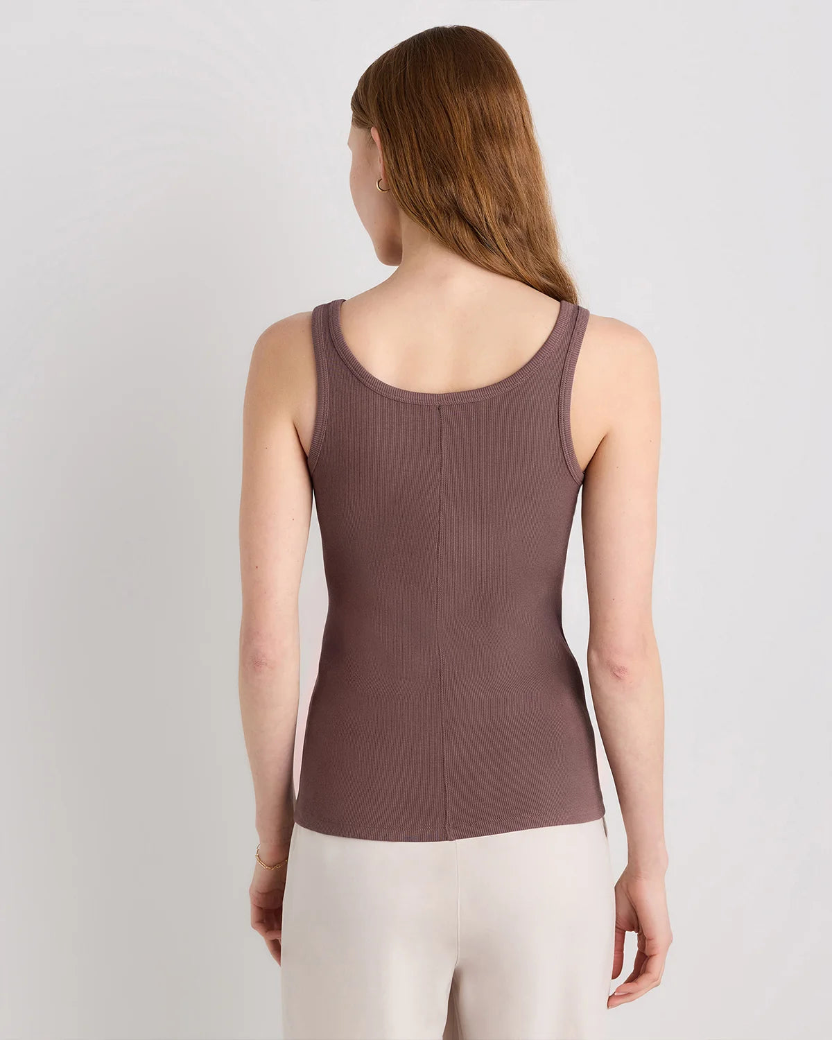 Organic Cotton Micro-Rib Scoop Neck Tank - XS / Moonstone Blue