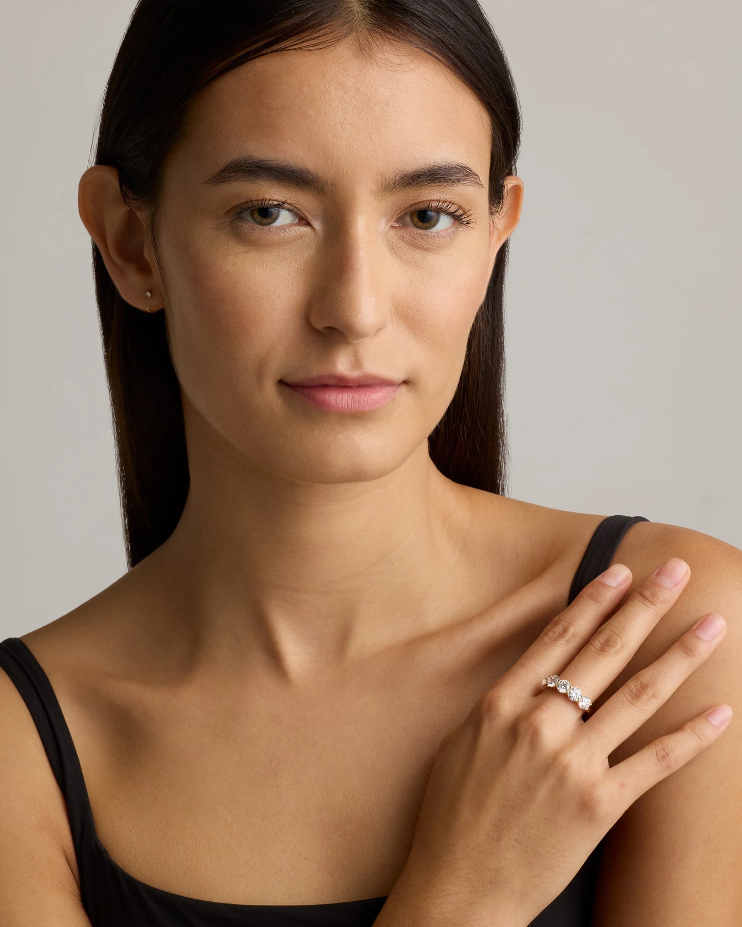 Lab Grown Diamond Five Stone Band - 4 / Yellow Gold