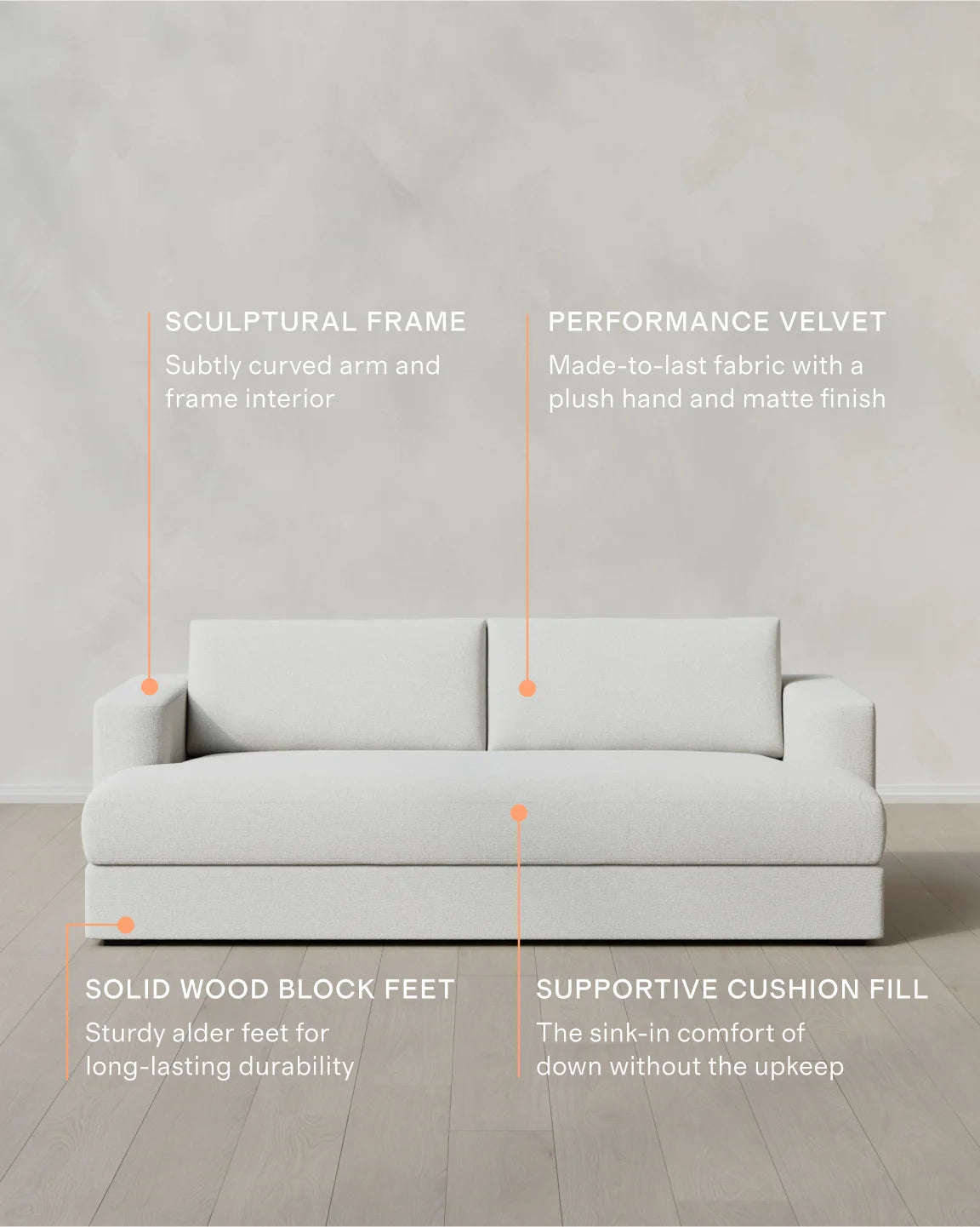 Sierra Curved Arm Sofa in Performance Basketweave - 7ft / Flax
