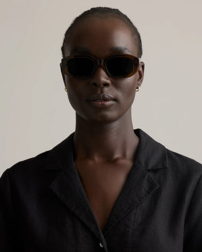 Barbados Polarized Acetate Sunglasses - One Size / Clear Spice with Grey lens