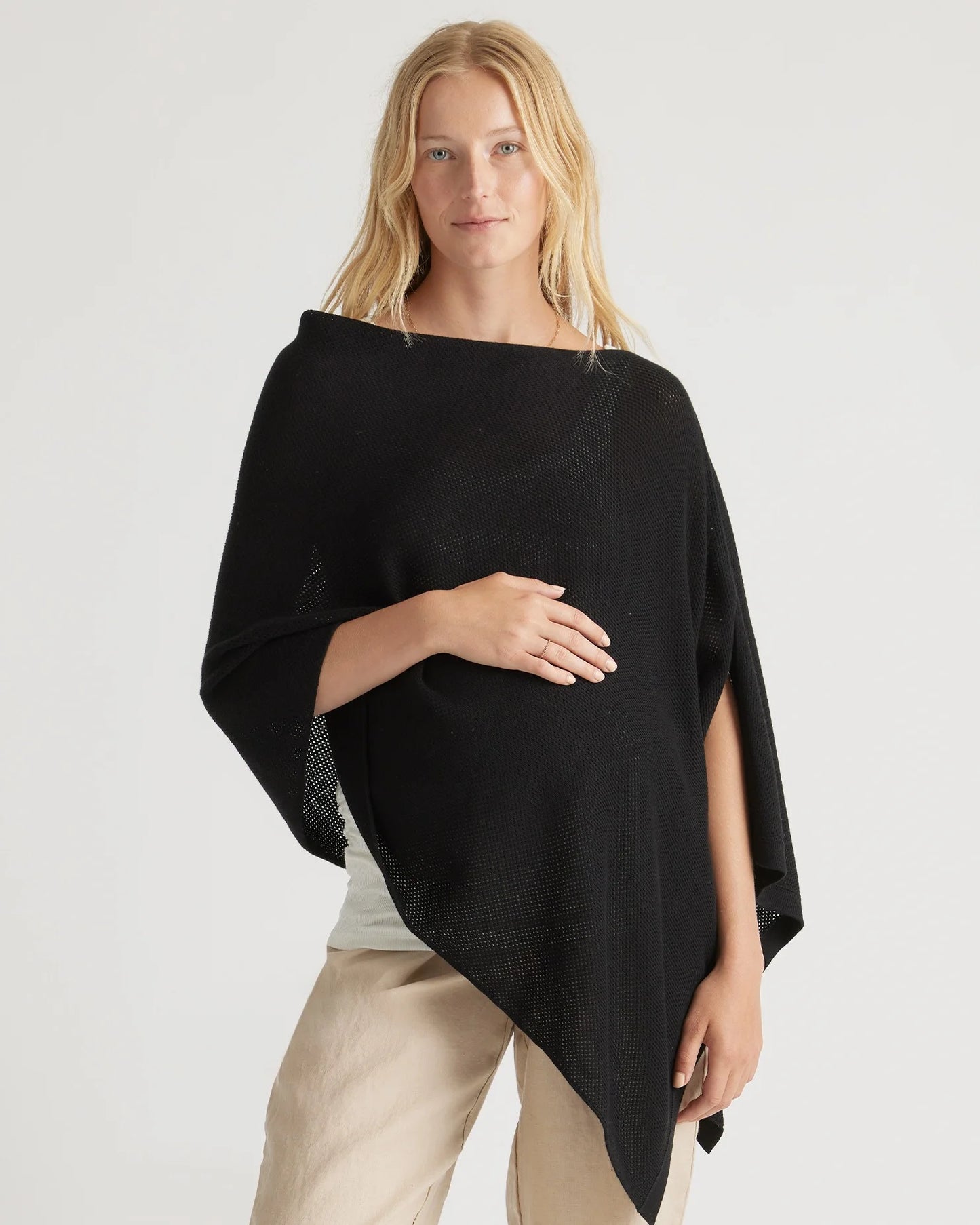 Lightweight Cotton Cashmere Nursing Shawl - One Size / Pale Custard Yellow