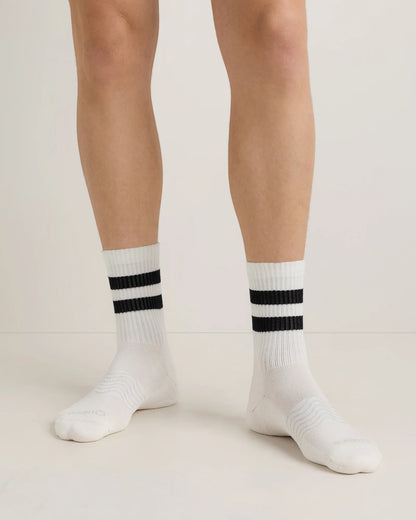 Everyday Cotton Varsity Stripes Half-Crew Sock (4-Pack) - S / Ivory/Navy Stripe