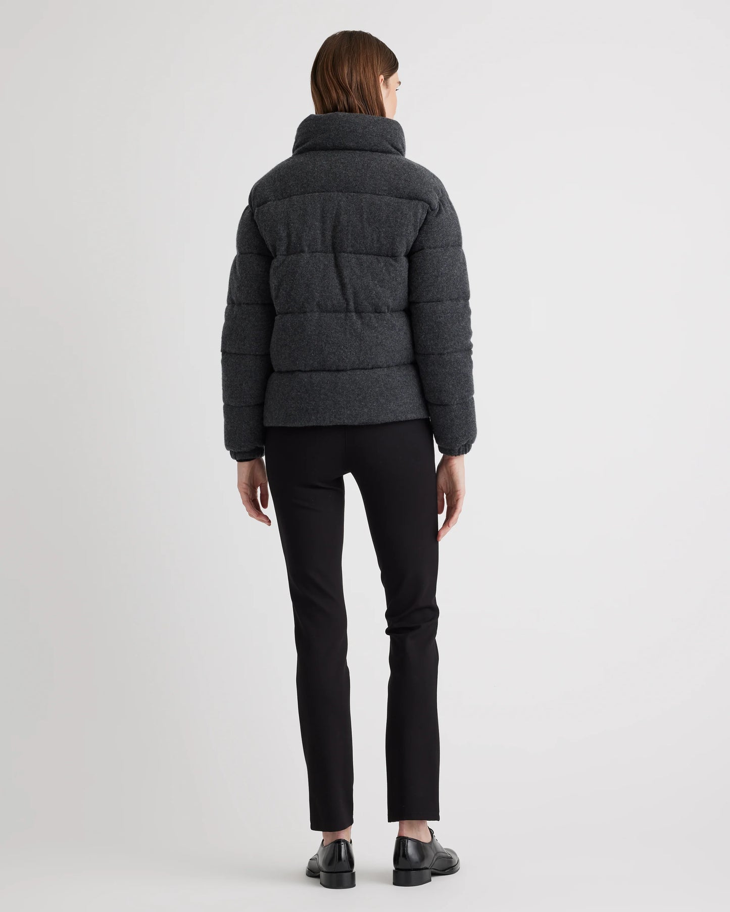 Mongolian Cashmere Puffer Jacket - XS / Brown