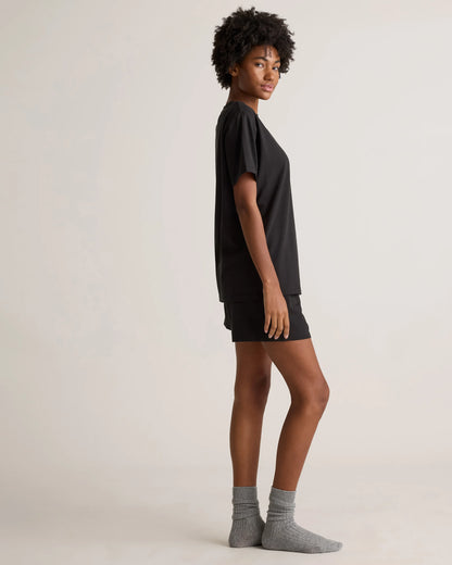 Dream Lounge Oversized Short Sleeve Pajama Set - XS / Bold Black