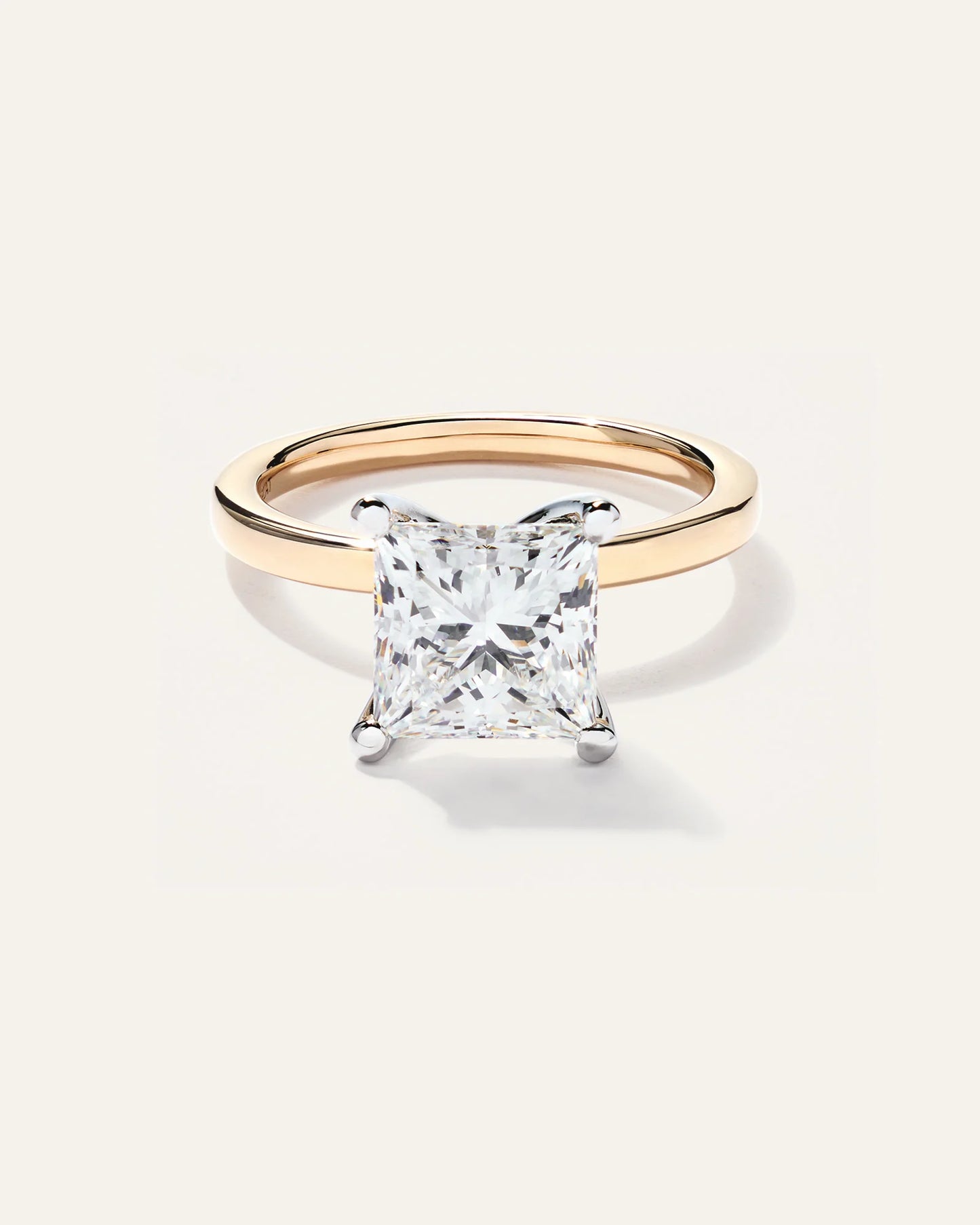 Lab Grown Diamond Princess Comfort Fit Engagement Ring - 3ct - 4 / Yellow Gold