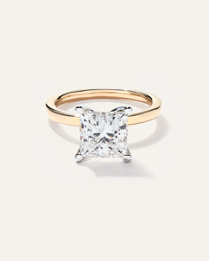 Lab Grown Diamond Princess Comfort Fit Engagement Ring - 3ct - 4 / Yellow Gold