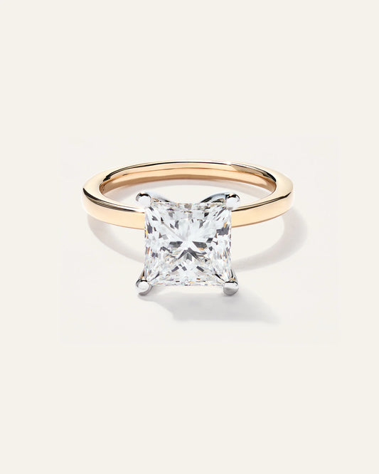 Lab Grown Diamond Princess Comfort Fit Engagement Ring - 3ct - 4 / Yellow Gold