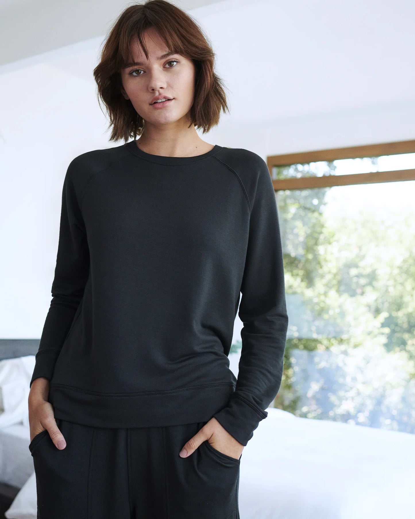 SuperSoft Fleece Crew - XS / Smoked Thyme Green