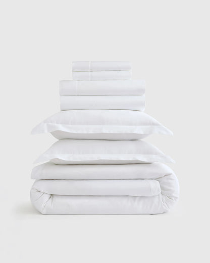 Signature Giza Cotton Sateen Deluxe Bedding Bundle - Twin / Dried Sage
